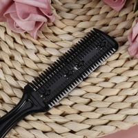Кос за кошар гребен двойна странична прическа ножица метален бръснач Пластмасов резач за резачка за гребен за коса с бръснач за коса от неръждаема стомана за дълга и къса коса