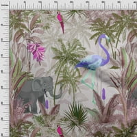 едно памучно Джърси средно лилаво Плат тропически животни Направи Си Сам дрехи капитониране Плат печат плат от двор широк