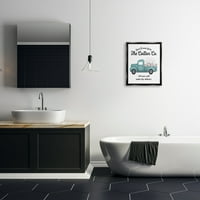 Ступел индустрии тоалетна хартия памук Ко доставка камион Баня дума дизайн струя черно рамка плаващо платно стена изкуство, 16х20