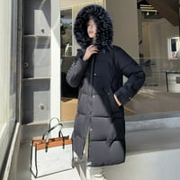Дамски зимни палта-тънък дълъг ръкав Пълен цип Поло Връхни дрехи твърди, за есен зима Черно ШЛ