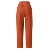 Charella жени есен с твърд цвят еластична памучна памучна гамаши за ежедневни панталони оранжеви, s