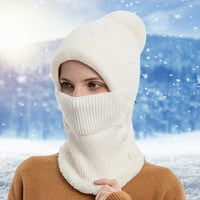 Шапка шапки за жени мъже интегрирани студено доказателство Открит студено доказателство Шапки Езда зимни ски качулка топла шапка лигавник лицето жени шапки