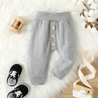 Малко дете момче джогинг Унисе бебе малко дете Памук пълзящи панталони момчета Панталони, сиво, размер 9М