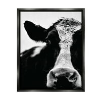 Ступел индустрии крава черно и бяло затвори джет черно рамка плаващо платно стена изкуство, 24х30