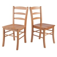 Winsome Wood Groveland 3-PC Dining Set, квадратна маса и столове за задна стълба, лек дъбов завършек