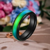Miyuadkai звъни модни термохромни неръждаема стомана Цвят на пръстена Промяна на пръстена Бижута Подаръци Бижута Армия Зелено 7