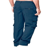 Авамо мъжки панталон с джобове панталон ластик долнища Мъжки обикновен шезлонг