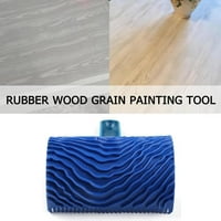 Гумена дървено зърно валяк каучук с дръжка домашно подобрение на художествения тапет текстура Направи си стена за боядисване на валяк Инструменти за декорация X8J6