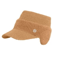 Дамска Мода ухо Охрана плетена шапка Топла Шапка зима плетена шапка-шапки за жени