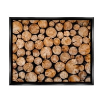 Ступел индустрии дървесни трупи дървен материал въздушен изглед модерна фотография снимка джет черно плаваща рамка платно печат стена изкуство, дизайн от Джеф по фотография