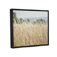 Ступел индустрии селски пшеница поле пролетен бриз снимка джет черно плаваща рамка платно печат стена изкуство, дизайн от Елизабет Уркухарт