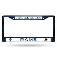 Лос Анджелис ла Рамс НФЛ тъмносин цвят боядисан хром метална рамка регистрационна табела