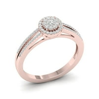 1 4к ТДВ диамант 10к Розово злато годежен пръстен
