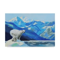 Търговска марка изобразително изкуство 'две полярни мечки' платно изкуство от д ръждясала ръжда