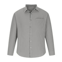 Cacommark Pi мъже ризи с дълъг ръкав блуза памучен спален вратовръзка джоб