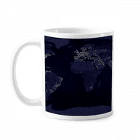 Мистерия космическа планета Земя въздушна карта халба керамика Cerac Coffee Porcelain Cup Максимални прибори за хранене