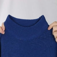Пуловери за жени модерни модерни годни яке кардиган коктейл и парти екипаж есен есен пуловер син 2xl