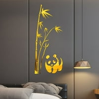 Follure Decor Decor Stickers Stickers Луксозен бамбук Черно очи пръстен Котка Домашна декорация Средна библиотека огледален стикер