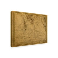 Червен Атлас дизайн 'карта на Малдивите 1770' платно изкуство