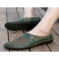 Crocowalk мъжки пешеходни обувки Плъзнете върху мокасини комфорт апартаменти мъже ежедневни обувки работа Лека мрежеста лофера тъмно зелено 8