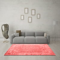 Ahgly Company Indoor Rectangle Abstract Red Contemporary Area Rugs, 8 '10'
