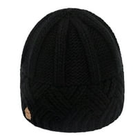 Дамски плетени шапки зимни дебели винтидж бъни за жени шапки за жени модна шапка череп черен един размер