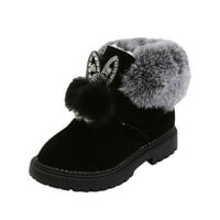 Деца момичета топли и меки обувки принцеса обувки модна коса памучни ботуши снежни ботуши снежни обувки