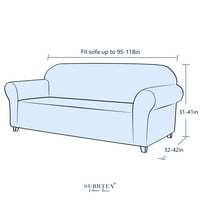 1-парче текстуриран решетка слип-корица хл диван покритие, стоманено синьо