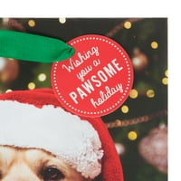 Празнично време Коледна подаръчна чанта, хартия, подарък с куче, Многоцветен