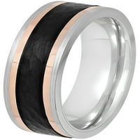 Мъжки кобалт Черно, сиво и розово злато ИП Сватбена халка - Мъжки пръстен