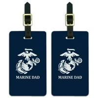 Морски Татко бяло лого на синьо Официално лицензиран багаж идентификационни Етикети куфар Ръчни карти-комплект от 2 броя