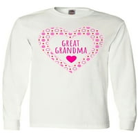 Мастически велик баба розови тениска за валентинки с дълъг ръкав