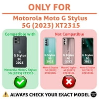 TalkingCase Slim Phone Case, съвместим за Motorola Moto G Stylus 5G Забавна цитат FXXK Off Print, W Glass Screen Protector, леко тегло, гъвкав, мек, САЩ