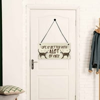 Дървена плоча висяща дизайн визуален ефект привличащ вниманието Сладък котка модел декоративен дървен знак за дома