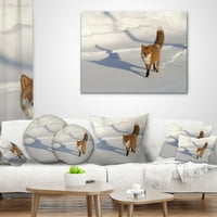 Дизайнарт кафява зимна котка с отпечатъци от стъпки - възглавница за хвърляне на животни - 12х20