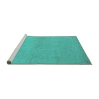 Ahgly Company Machine Wareable Indoor Rectangle Oriental Turquoise Blue Industrial Area Rugs, 2 '4'