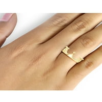 Бижутериклуб 14к позлатен Сребърен коронен пръстен за жени
