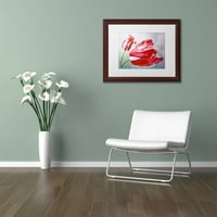 Английски лалета платно изкуство от Лили ван Биен, бял мат, дърво рамка