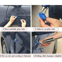 Andoer без боядисване на зъбен комплект за издърпване на автомобила Dent Tools T Bar Slide Hammer+ лепило раздели за теглене за превозно средство SUV Car Auto Body Hail Remover Remover