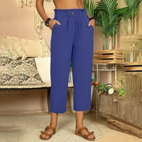 Jsaierl Plus размер спално бельо каприси панталони за жени Лято с висока талия панталон свободен прилягане на теглене на дрезгави панталони леки палацо панталони