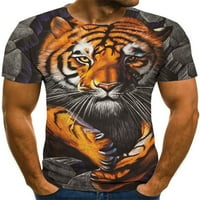 Тениски за мъжки тениски с къси ръкави с къси ръкави 3D щампа летни върхове свободни годни блузи пътуване основен тигър d m