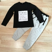 Rovga Boy Outfit Toddler Kids Baby Baby Long Loweve Clothes Set Letter Printed Sweatshirt Tops Long Pants Fall Tracksuit