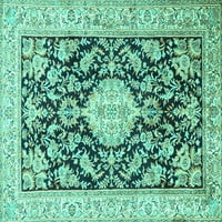 Ahgly Company вътрешен правоъгълник медальон тюркоазено сини традиционни килими, 5 '8'