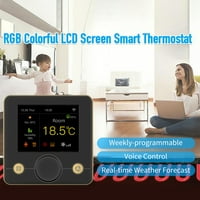 Интелигентен котел термостат с RGB цветен LCD дисплей Интелигентен термостат на закрито контролер за постоянна температура Цифров програмируем термостат