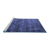 Ahgly Company Machine Pashable Indoor Rectangle Oriental Blue Industrial Area Rugs, 7 '9'