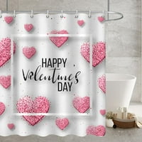 Свети Валентин ден завеса за душ, сладък валентин ден елемент за печат душ завеси за селска къща декор за баня романтична тъкан водоустойчива завеса за баня