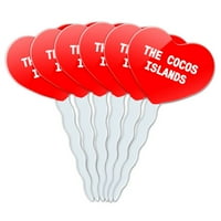 Острови Кокос, Heart Love Cupcake избира Toppers - Комплект от 6