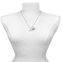 Заявете бижута Silvertone голям Trinity Knot Silvertone Script Първоначален диск - J - Колие за чар, 20 +3