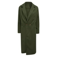 Дамско класическо Тренч палто единична класическа Ревера тънка ежедневна водоустойчива връхна дреха с колан зелен ххл