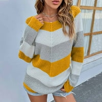 Пуловери за жени Крерънс $ vsontor Жени ежедневни модни цветове съвпадение на пуловер с дълъг ръкав кръгъл пуловер Z3546